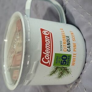 Coleman citronella white pine scent candle
